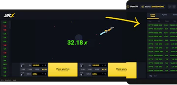 Apostas ao vivo Jetx