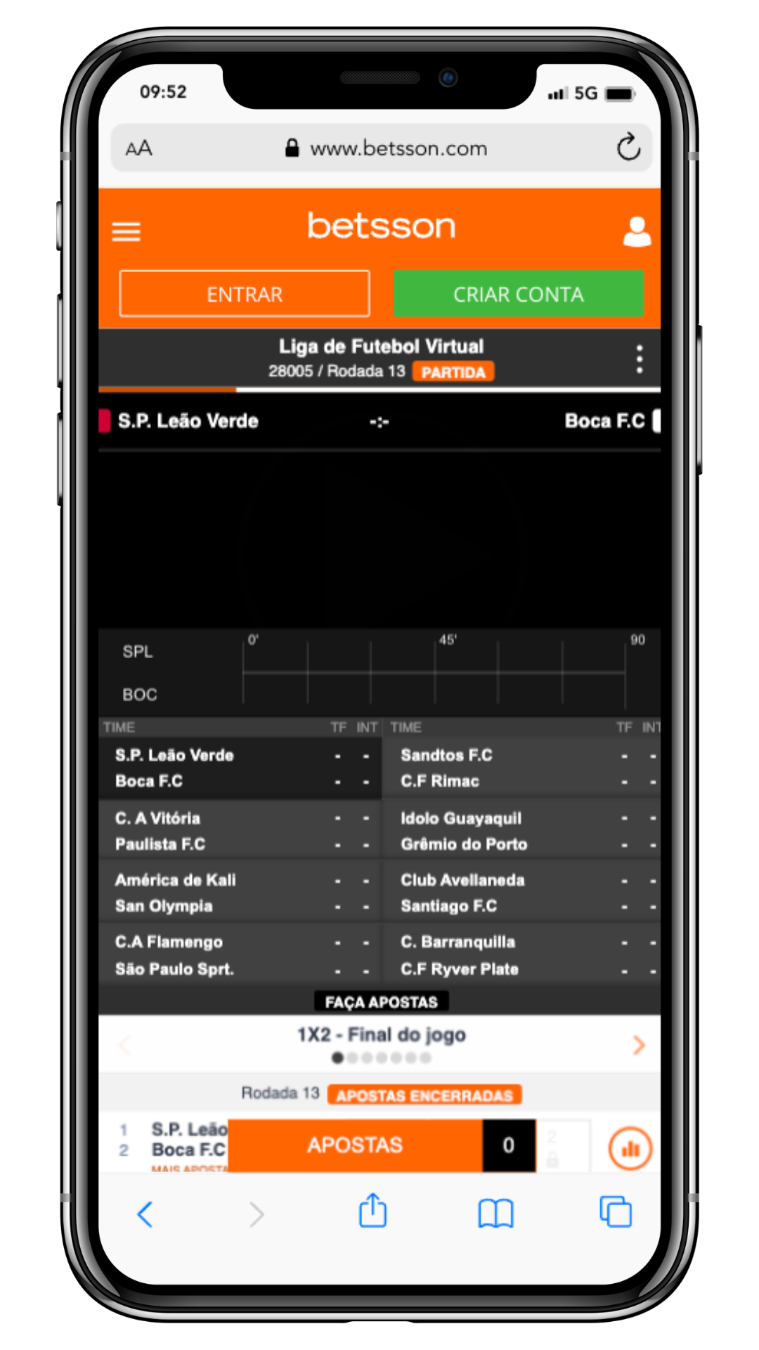 Betsson futebol virtual