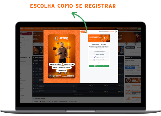 Computador mostrando como se registrar na Betano 2