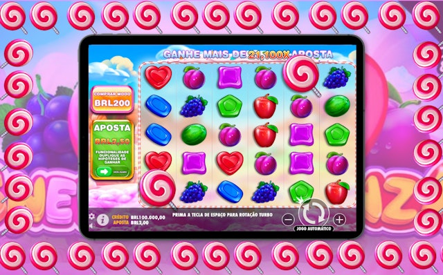 Imagem do Sweet Bonanza em um tablet