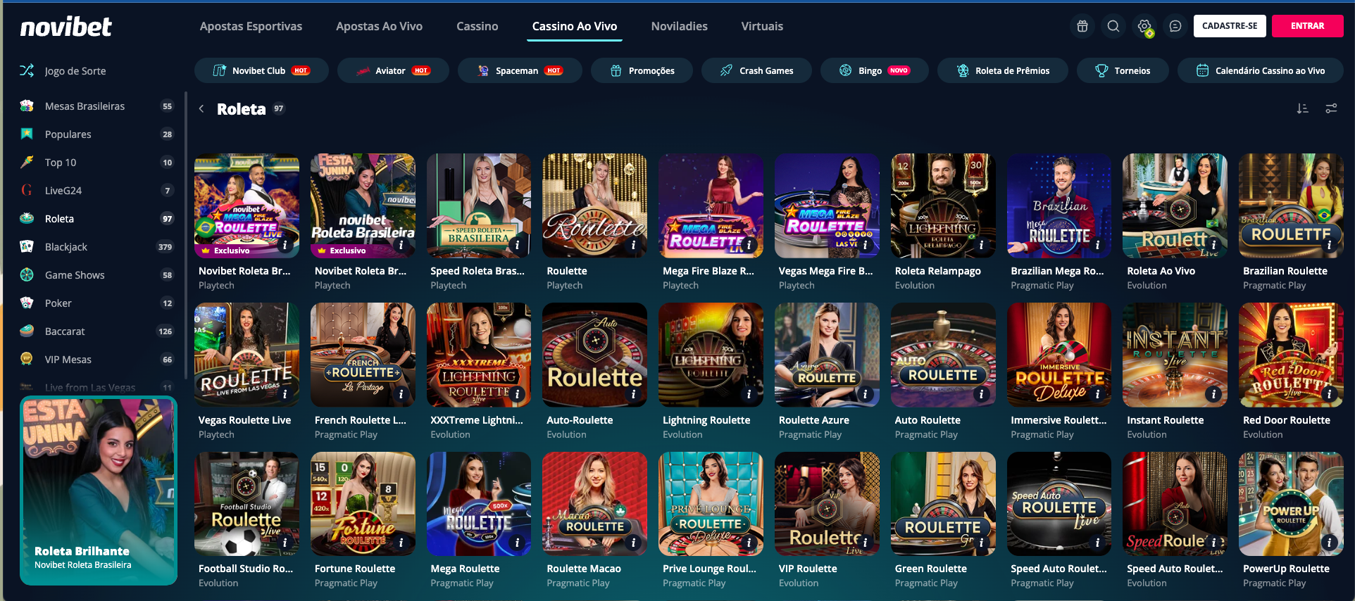 Jogos de roleta Novibet