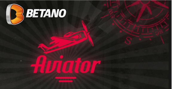 Logo do jogo Aviator com o símbolo da Betano no canto superior esquerdo.