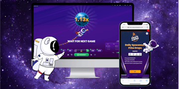 Mockup de um celular e computador no jogo Crash Spaceman