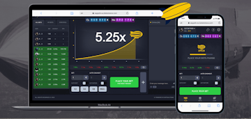 Mockup de um celular e computador no jogo Crash Zeppelin