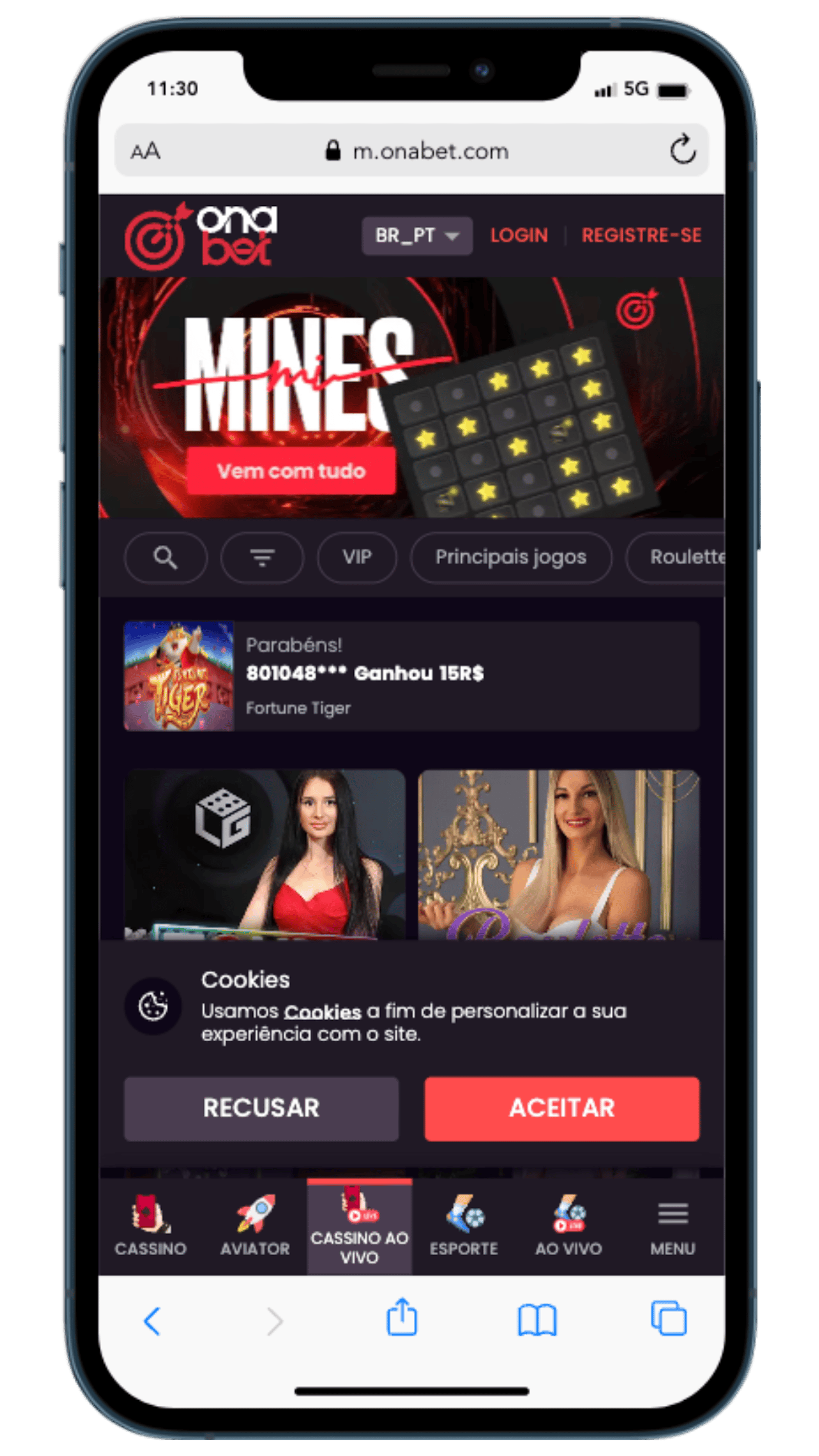 Onabet cassino ao vivo