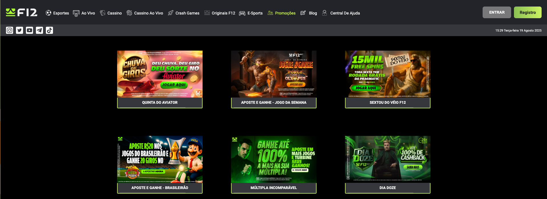 Promoções na F12 bet