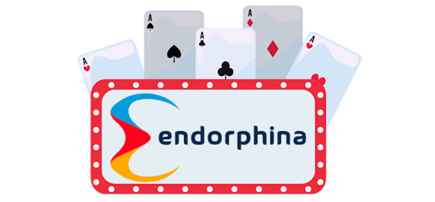 Cartas de baralho com o logo da Endorphina