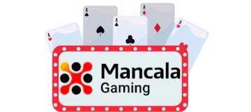 Cartas de baralho com o logo da Mancala Gaming