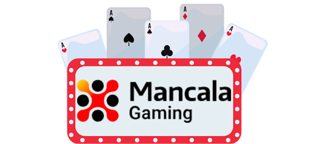 Cartas de baralho com o logo da Mancala Gaming