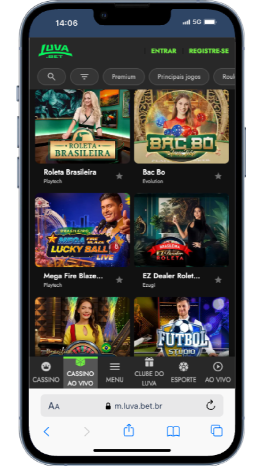 Luvabet cassino ao vivo