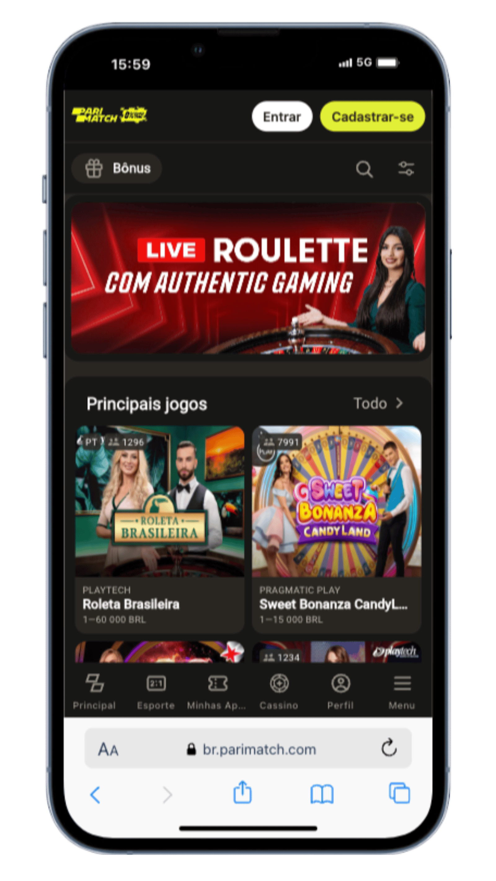 Parimatch cassino ao vivo