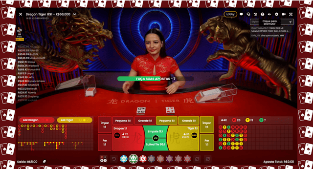 Screenshot do jogo Dragon Tiger da Pragmatic Play